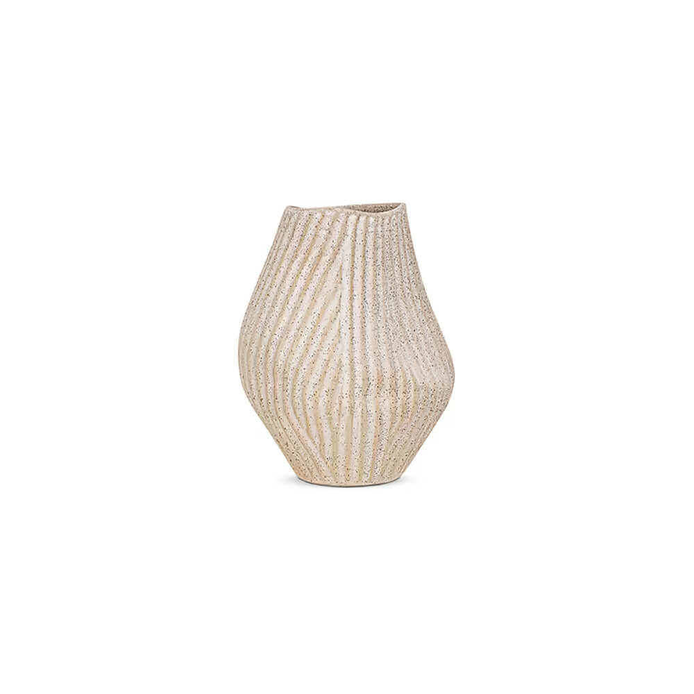 Nkuku Kalai Ceramic Organic Shape Vase Natural